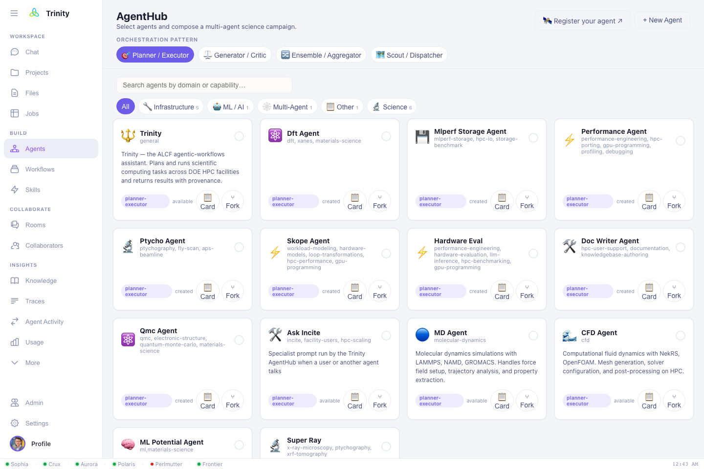 AgentsHub — browsing available agents